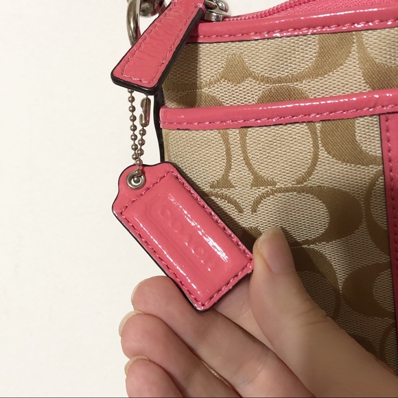 Coach Pink & Tan Crossbody Purse - Picture 5 of 12